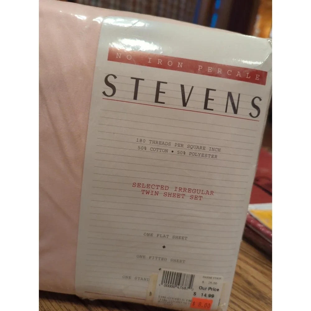 New Stevens Floral / Pink Irregular TWIN‎ Sheet Set Flat, Fitted & Pillowcase